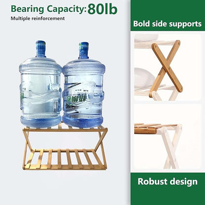 2 Tier Bamboo Shoe Rack,Portable Folding Shoe Storage Rack,Without Installation Small Shoe Rack Perfect for Corridors, Bedrooms and Small Spaces (2 Tier)