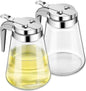 Ipetboom 2pcs 300ml Glass Syrup and Honey Dispensers Leak-proof Sealed Glass Oil Bottles for Kitchen Coffee Bar, Simple Syrup and Creamer Containers for Home Use