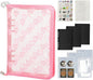 Chillpaper Enamel Pin Display Book Collection Trading Book Portable Brooch Pins Holder Storage Organizer Case Zippered (Pink Heart Lace)