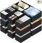 SpaceAid Drawer Organizer for Clothes, 18 Pack Dresser Drawer Organizer Bins, Closet Organizers and Storage Dividers for Clothing, Underwears, Socks (Black)