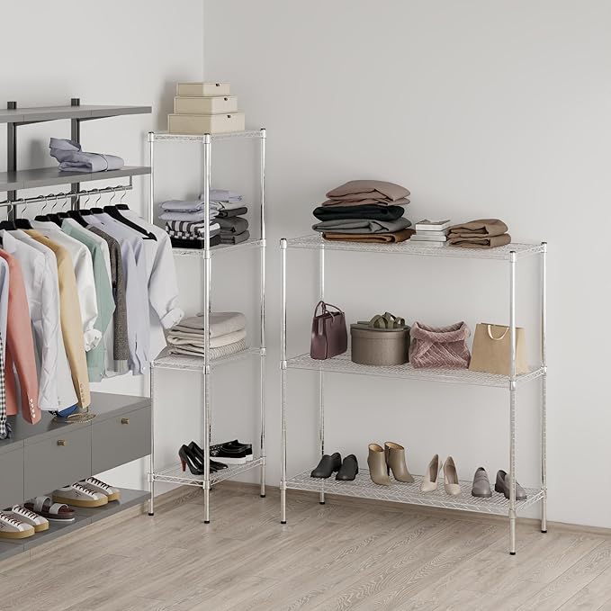 18" Deep x 48" Wide x 54" Height Wire Shelving Kit | 3-Tier | NSF Commercial Storage Rack Unit