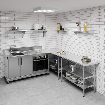AmGood 10 in. x 30 in. Stainless Steel Wall Shelf | NSF | Metal Shelving | Garage, Laundry, Storage, Utility Room | Restaurant, Commercial Kitchen