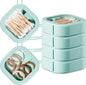 Kathfly 4 Pcs Green Hair Tie Organizer Portable Hair Accessory Storage Containers Stackable Tie Bobby Pin Holder Home Cotton Swab Dispenser Accessories Jewelry Organizer Box