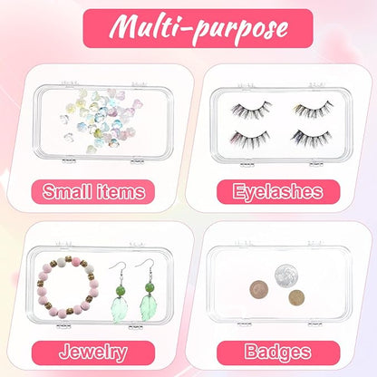Press On Nail Organizer Case Tri-Fold 4 Page Clear Empty Press On Nail Packing Box PET Plastic Storage Box with 30 pcs Adhesive Double Sided Tape for Storage Display Nails Art Business(6×3.2×1.8 inch)