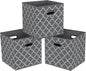 Fabric Cloth Storage Bins,Fabric Cube Organizer with Dual Handles Foldable Cube Storage Baskets for Home Bedroom Storage,Set of 3,(Gray Light)