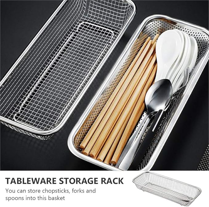 Stainless Steel Utensil Drying Rack: Stainless Steel Utensils Holder Dishwasher Silverware Basket Flatware Drying Rack Kitchen Counter Basket Organizer for Chopsticks, Spoons, Forks, Knifes