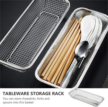 Stainless Steel Utensil Drying Rack: Stainless Steel Utensils Holder Dishwasher Silverware Basket Flatware Drying Rack Kitchen Counter Basket Organizer for Chopsticks, Spoons, Forks, Knifes