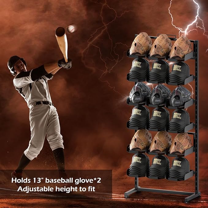 Large Hat Rack Stand - 6 Tier Adjustable Ball Cap Storage Organizer With 18 Plate Tray for 180 Baseball Hat,Standing Coat Rack, Commercial Home Use, Black Metal Shelving