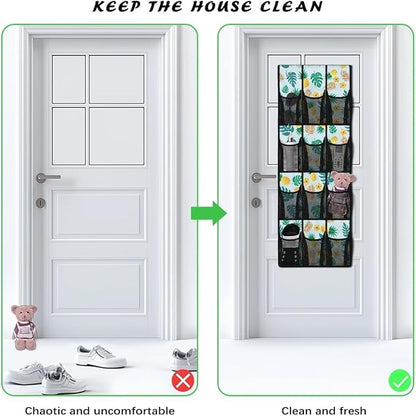 Pineapple Over The Door Shoes Organizers,Behind Door Shoes Hang Holder Rack,Storage for Small Spaces,Hanging Storage Bags