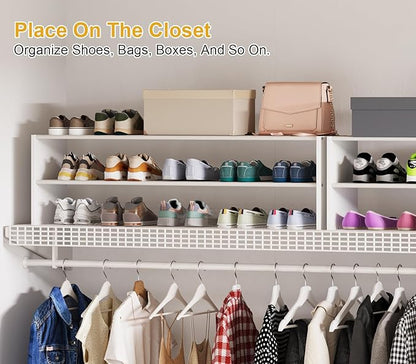 Cidaziya 47.2 Inch Long White Shoe Rack, Stackable Shoe Shelf Organizer for 15-18 Pairs of Shoes, 2 Tier Shoe Storage Organizer for Living Room, Bedroom, Closet, Entryway, Hallway, Garage