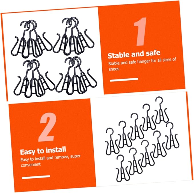 10pcs Plastic Double-Hook Shoe Hanger Drying Rack Sturdy Slippers Organizer for Closet Shop Versatile Hanging Hooks for Shoes Towels and More Space-Saving Design