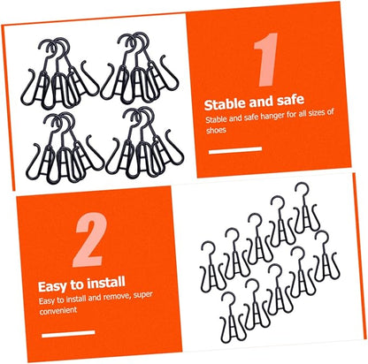 10pcs Plastic Double-Hook Shoe Hanger Drying Rack Sturdy Slippers Organizer for Closet Shop Versatile Hanging Hooks for Shoes Towels and More Space-Saving Design