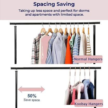 Rose Gold Adult Metal Wire Clothes Hangers, 16.5" Metal Hangers for Clothes Strong Hangers, 60 Pack Space Saving for Coat Suit Bridal Boutique Dress Closet Dorm Clothing Rack