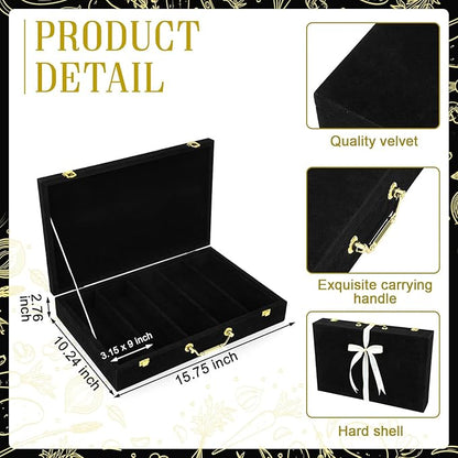 Pickmesh Silverware Case with Lid and Handle, Silverware Storage Box Sterling Silver Flatware Chest Without Silver Tarnish Proof Utensils Organizer for Kitchen Decor Wedding Gifts(Black,1 Layer)