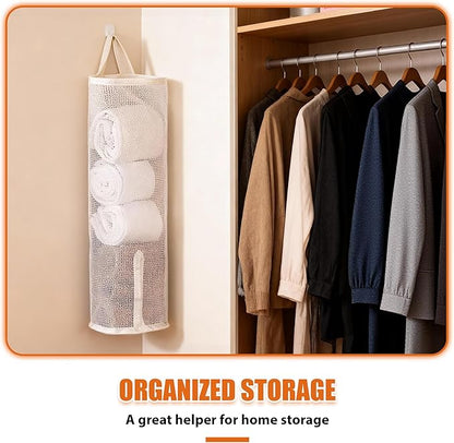 Hanging Sock Organizer, 3 Pack Mesh Storage Bags with Top & Bottom Access, Holds 7-10 Pairs, Closet Organizer for Underwear, Scarves, & Small Items