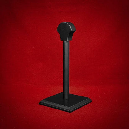 Mythrojan Wooden Helmet Stand Display Décor Stand For Spartan, Templar, Motorcycle, Caps, Hat Decorative Desktop Hanger Rack LARP Helmet Stand, 21 Inch - Black