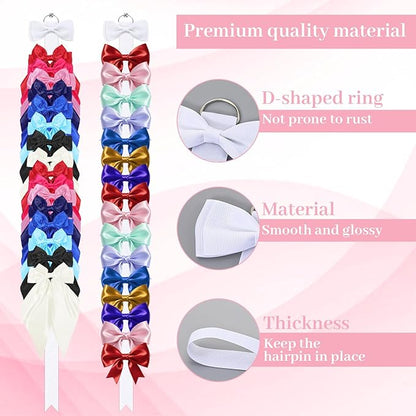 8 Pcs Bow Holder for Girls Hair Bows, Ribbon Hair Bow Organizer for Girls Women, Wall Hanging Clip Hairs Accessories Organizer Bedroom College Dorm Decor(White)(White)