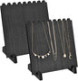 Ikee Design Set of 2 Wood Necklace Jewelry Display Stand for 8 Necklaces, Necklace Display Holder Organizer, Black Color