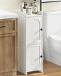 CHOEZON Toilet Paper Cabinet, Small Corner Floor Cabinet, Freestanding Toilet Paper Storage Cabinet with 2 Doors, Narrow Bathroom Cabinet, for Small Spaces, Bathroom, Living Room, Kitchen, White