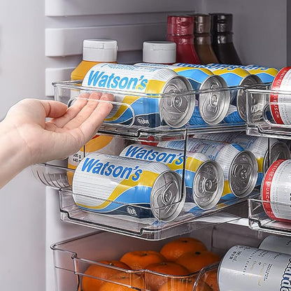 OnDisplay FIFO Gravity Auto-Feed Refrigerator Soda/Beer Can Organizer - Stores Up to 12 Cans in Fridge - BPA Free Food-Grade Storage Solution for Standard and Tall Cans