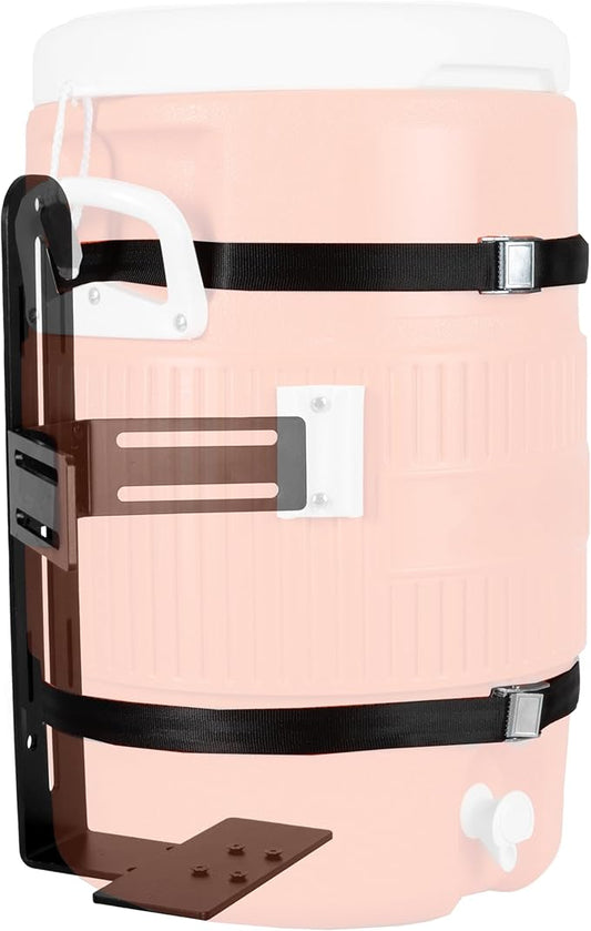 Iron Forge Tools 5 Gallon Bucket Holder, 5 Gallon Water Jug Storage Rack for Trucks, UTV, Lawn Care, Landscaping Enclosed Trailer Accessories with Tie Down Mount for Jug, Heavy Duty 6 Gauge Steel