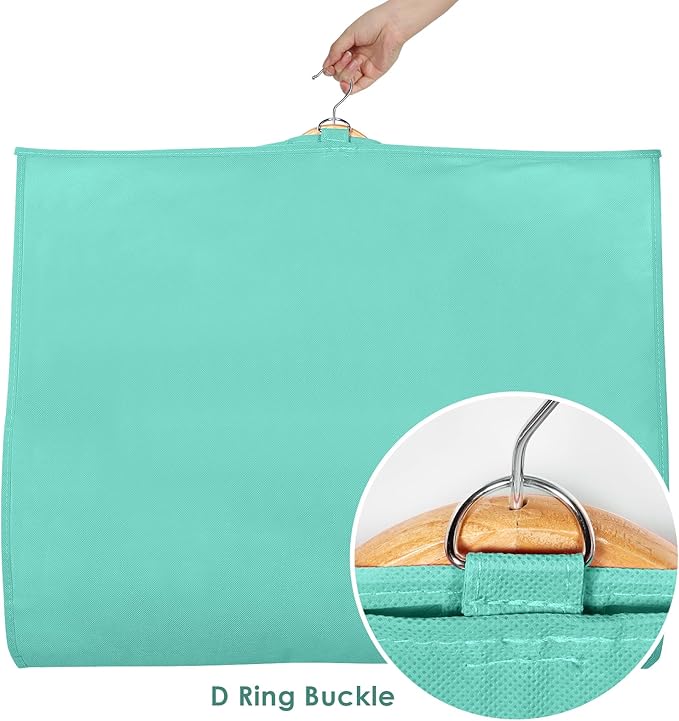Univivi Dance Costume Bags Garment Bag 40 Inch Hanging Clothes for Dance Competitions, with 3 Medium Clear Zipper Pockets for Dance Costumes, Closet Storage (Green)