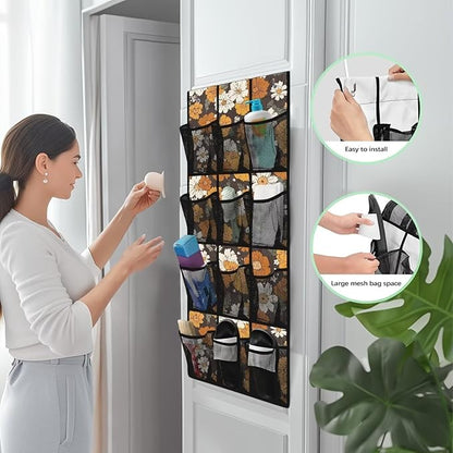 Daisy Over The Door/Wall Shoe Organizers,Space Saving Hanging Storage Holder,Hanging Shoe Organizer with 12 Mesh Large Pockets,Closet Rack for Home Bedroom Bathroom Decor
