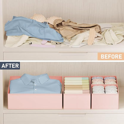 DIMJ Drawer Organizer Clothes 30 Pack - Foldable Baby Organizers and Storage Dresser Organizer for Bedroom, Closet Nursery Organization Dresser Dividers for underwear, Sock, Bra, Belt, Tie