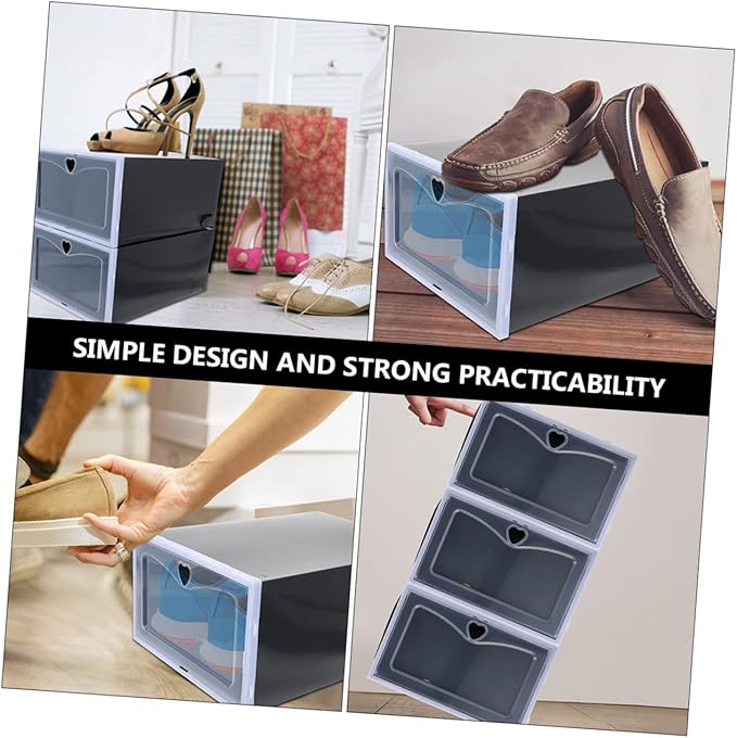 IMIKEYA 6pcs Dustproof Sneaker Storage Boxes Shoe Organizers Stackable Sneaker Containers for Closet Organization Design Easy Access