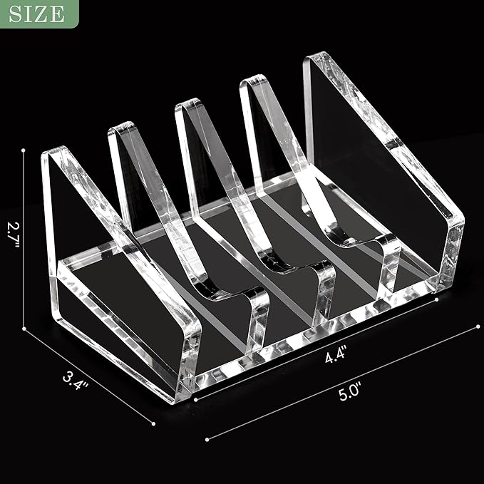 Acrylic Bar Soap Holder, 8MM Thick Clear Anti-Slip Self Draining Soap Dish for Shower, Bathroom, Kitchen, Bath Tub, Countertop, Easy Clean