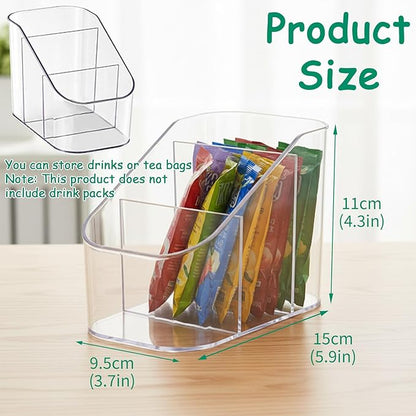 Drink Packet Organizer for Powdered Drink Mix,Powder Packet,Water Flavor Packet,Wooden Water Flavor Packet Organization Container for Kitchen Cabinet, Pantry,Office, Snack Bar Organizer-Small