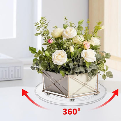 6PCS Small Lazy Susan 6 Inch, Transparent Acrylic Turntable for Cabinet Organization, 360 Degree Rotating Spice Rack for Kitchen, Fridge, Pantry & Bathroom Vanity