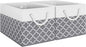 Fab totes Storage Bins 2-Pack, Foldable Storage Baskets for Organizing Toys, Books, Shelves, Closet, Large Storage Box with Rope Handles, Sturdy Organizer Bins,Clover Grey