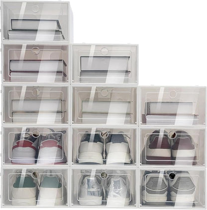 for 24 Pcs Foldable Shoe Storage Box Case Sneaker Container Stackable Organizer