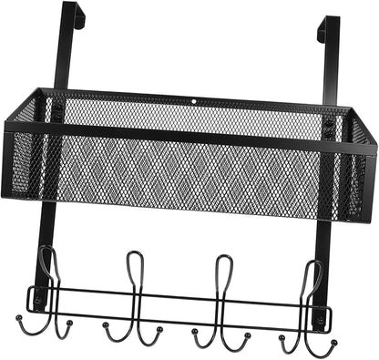 MAGICLULU Door Storage Organizer with Hooks Multi-Layer Mesh Basket Rack for Bathroom Kitchen and Bedroom Waterproof Design Easy Installation Space-Saving Solution