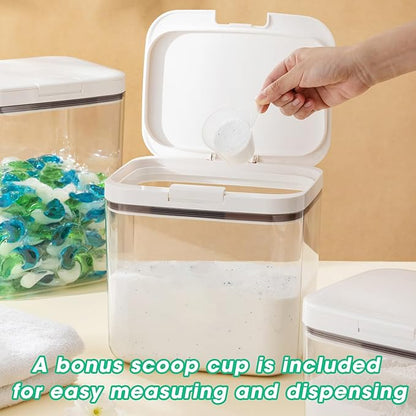 TBMAXS Versatile Storage Container Bin with Pop-up Lid & Scoop, Rice Flour Container Dog Cat Food Storage Container, Laundry Room Organization Household Essentials Kitchen Pantry Organizers