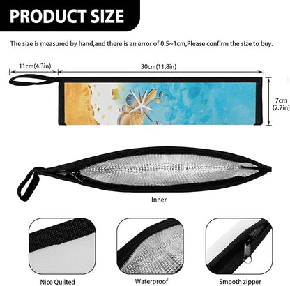 COEQINE Beach Starfish Utensil Holder For Kitchen Counter Silverware Bag Portable Leak-proof Lightweight Washable Soft Fabric Fork Spoon Knife Organizer With Handles