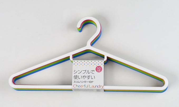 Sawafuji SL-10 Slim Hanger, Set of 10, Colorful