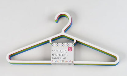 Sawafuji SL-10 Slim Hanger, Set of 10, Colorful
