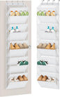 AOODA 10 Tier Clear Over the Door Shoe Organizer Storage, Deep Pockets Large Hanging Shoe Rack for Closet Door, Fit 20 Pairs Sneaker Holder Hanger for Boots (White)