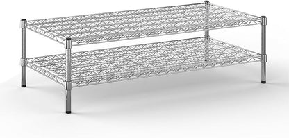 24" Deep x 48" Wide x 14" Height Wire Shelving Kit | 2-Tier | NSF Commercial Storage Rack Unit