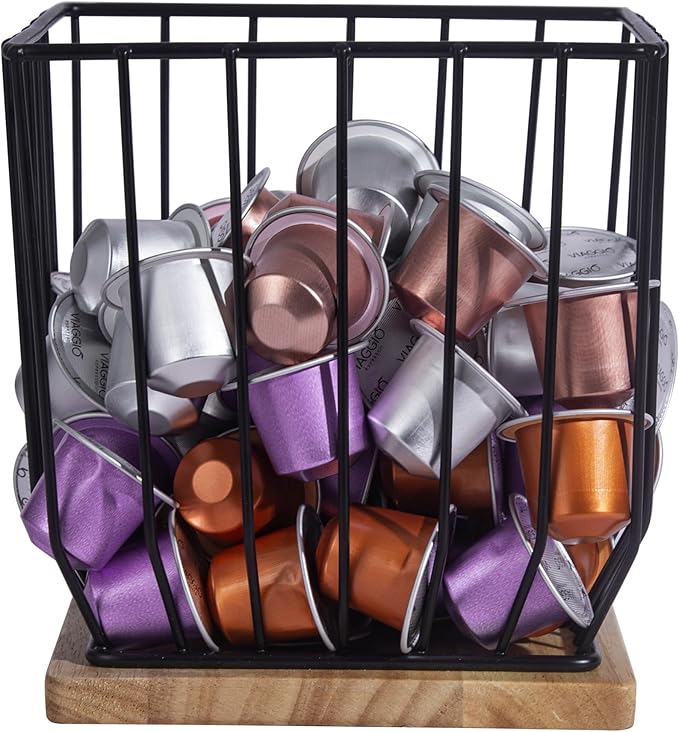 BYTEAIDREX Extra-Large Coffee Pod Holder,K Cup Holders for Counter Small Space,K Cup Storage,Coffee Pod Basket,Coffee Station Organizer, Bar Accessories.