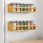 Mystozer 2 Pack Magnetic Spick Rack for Refrigerator, Fridge Organizer Shelf Kitchen Appliances Kitchen Essentials Kitchen Organization Kitchen Storage Kitchen Essentials(Bamboo Wood)