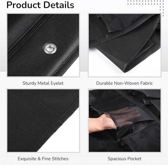 24-Pocket Over-The-Door Shoe Organizer, Hanging Shoe Storage Bag For Closet, Space-Efficient Pocket Organizer With Hooks And Breathable Mesh Design