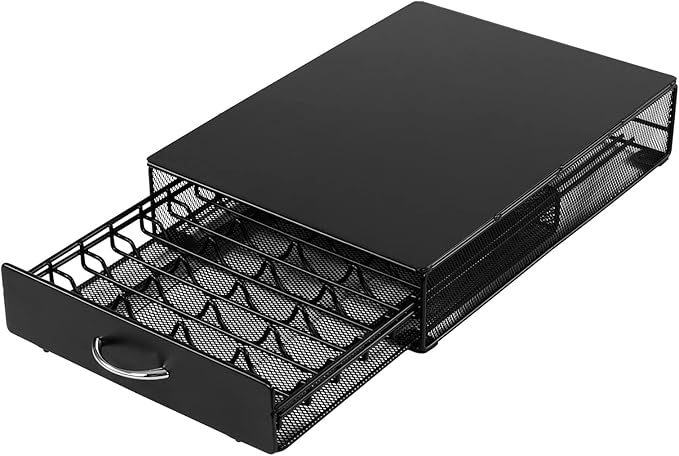 Coffee Pod Holder Storage Drawer Compatible With Verismo,Nespreso Vertuoline,CBTL,Caffitaly,Lavazza Blue Pods,40 Pod Capsule Holder,Office or Home Kitchen Counter Organizer