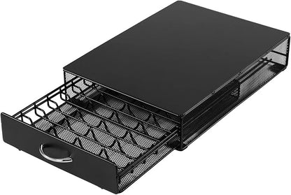 Coffee Pod Holder Storage Drawer Compatible With Verismo,Nespreso Vertuoline,CBTL,Caffitaly,Lavazza Blue Pods,40 Pod Capsule Holder,Office or Home Kitchen Counter Organizer