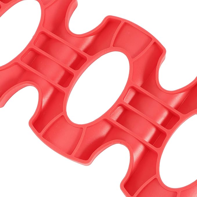 2 Pack Bottle Stacking Mat,Silicone Bottle Stacker Foldable Silicone Wine Stacker Set Fridge Wine Holder Beer Can Racker Bottle Holder for Cans and Wine Bottles,Red Green