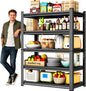 40" W x 71" H,5-Tier Metal Shelving Adjustable Kitchen Storage Rack Metal Storage Shelf Black Shelving Unit 2500LBS Shelvs for Kitchen Pantry Basement