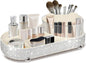 360° Rotate Bling Makeup Organizer for Vanity Cosmetic Countertop Rhinestones Makeup Brush Holder Skincare Organizers Desk Storage Accessories