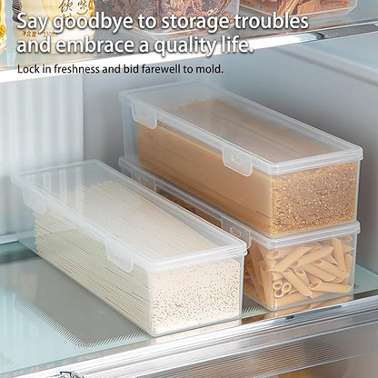 Pasta Storage Container, Stackable Airtight Food Storage Box, Kitchen Noodle Organizer with Lid